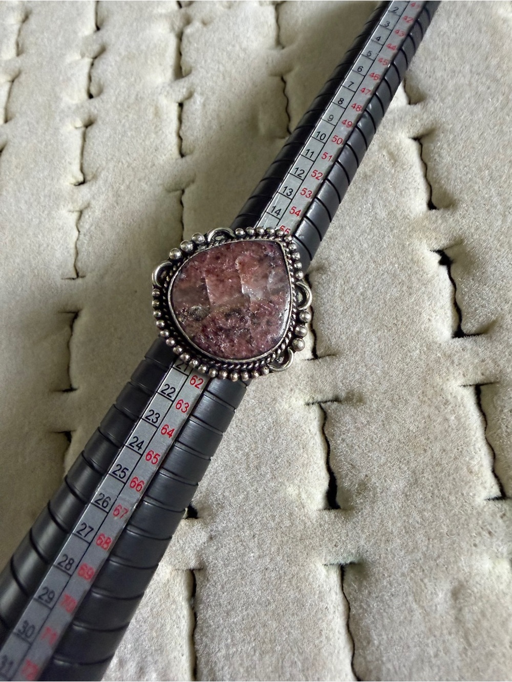 Vintage Sterling silver plated gemstone ring